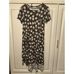 Women’s Disney LuLaRoe Collab Mickey Mouse Carly Dress Black & White EUC Small